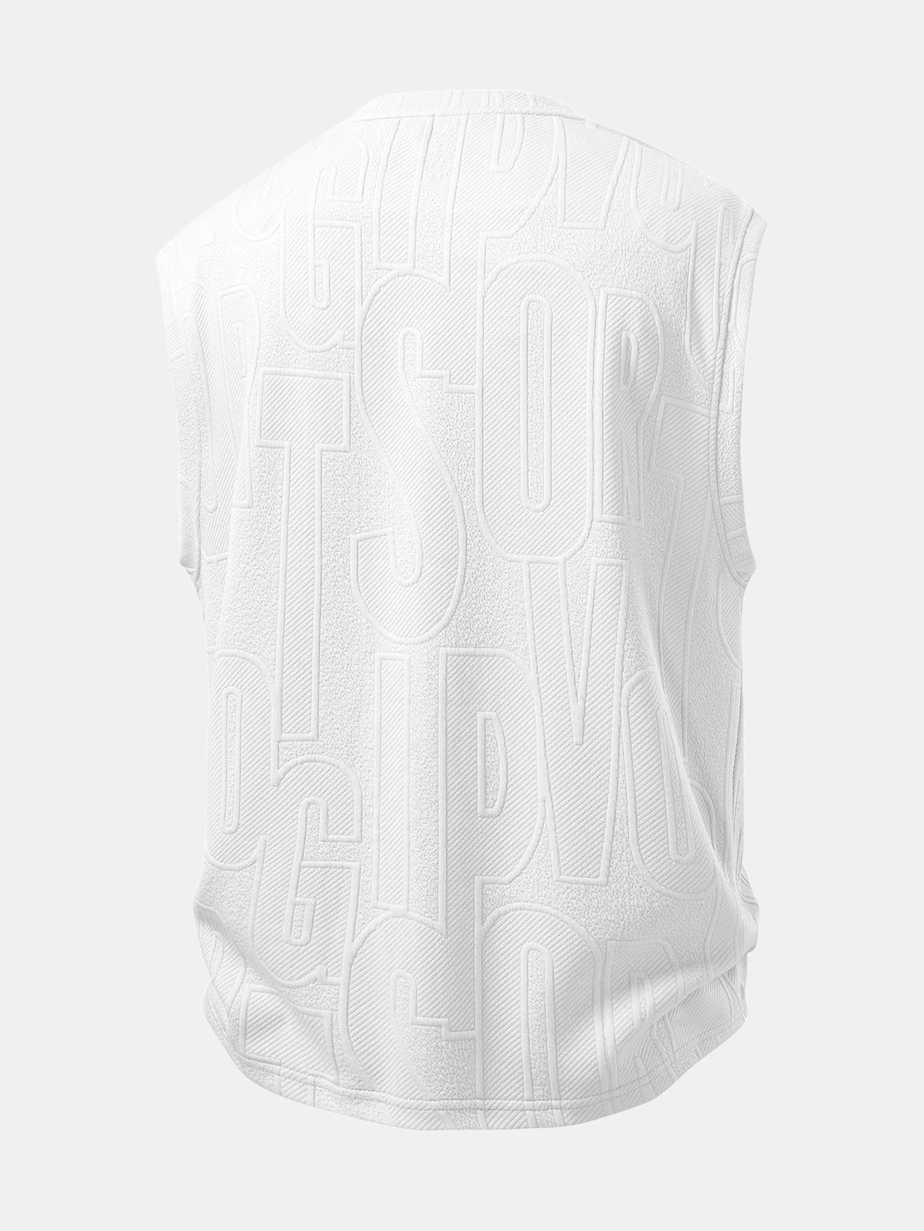 Letter Jacquard Tank Top & Drawstring Shorts Set - Image 5