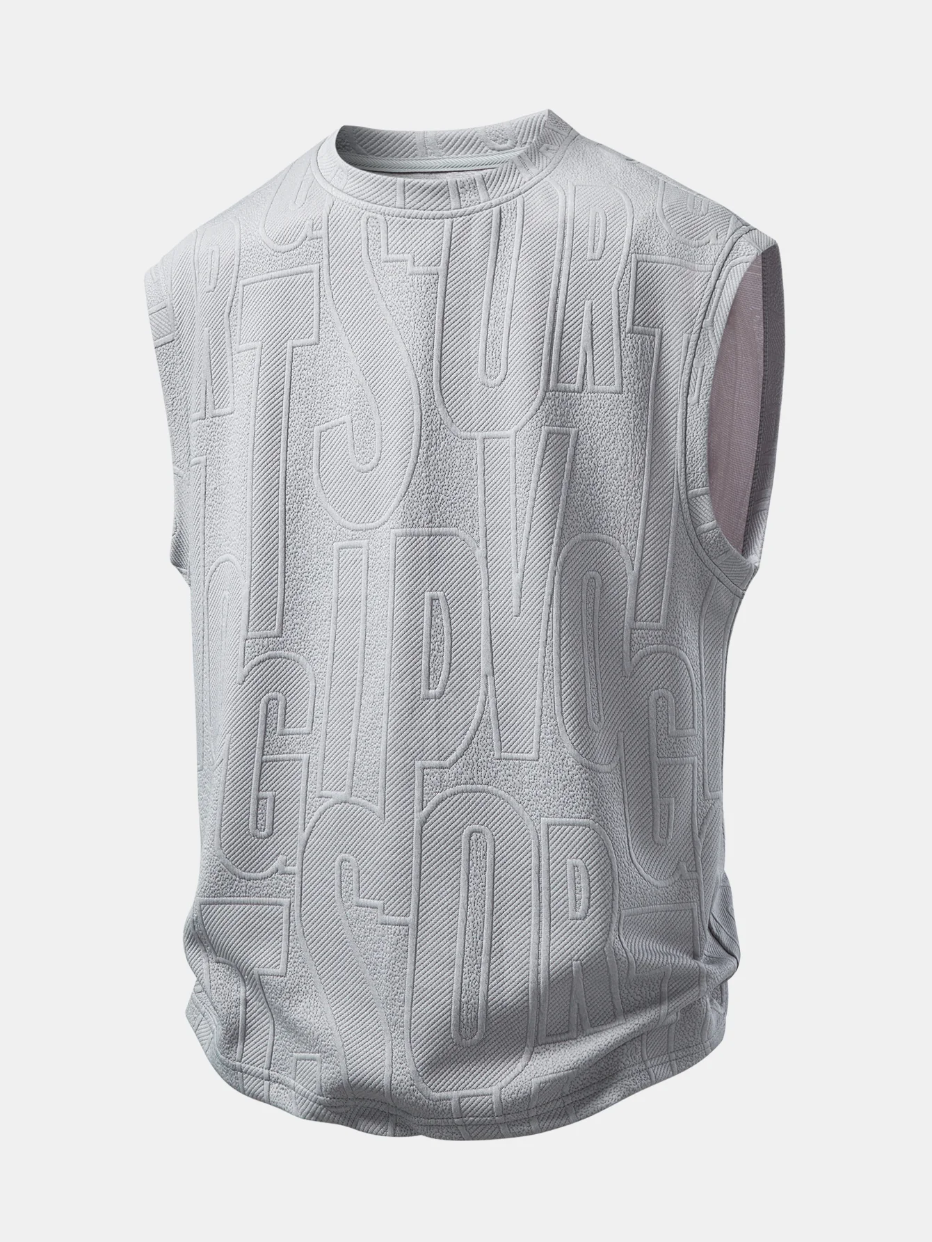 Letter Jacquard Tank Top & Drawstring Shorts Set - Image 8