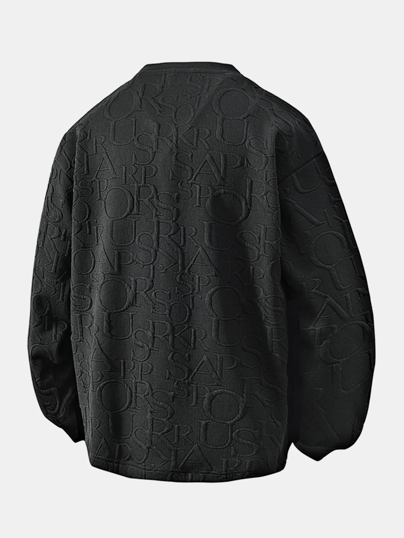 Jacquard Buchstaben V-Ausschnitt T-Shirt - Image 4