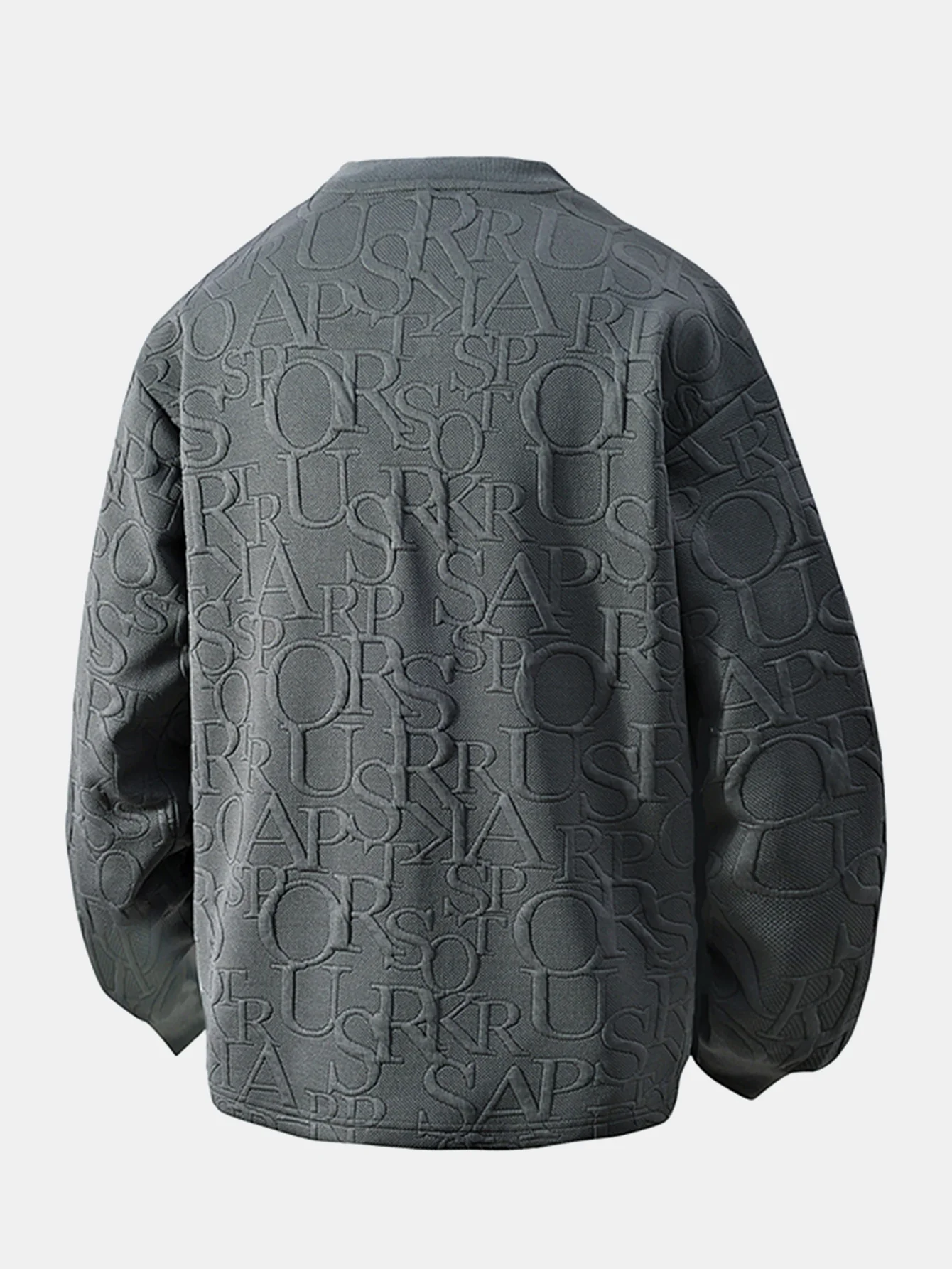 Jacquard Buchstaben V-Ausschnitt T-Shirt - Image 6