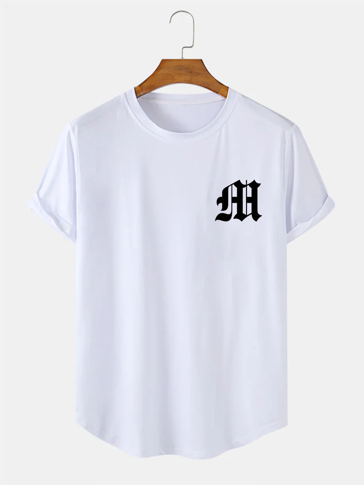 Buchstaben Druck Bogen Saum T-Shirt - Image 2