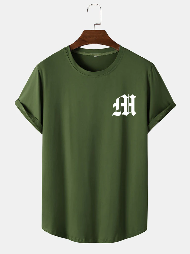 Buchstaben Druck Bogen Saum T-Shirt - Image 3
