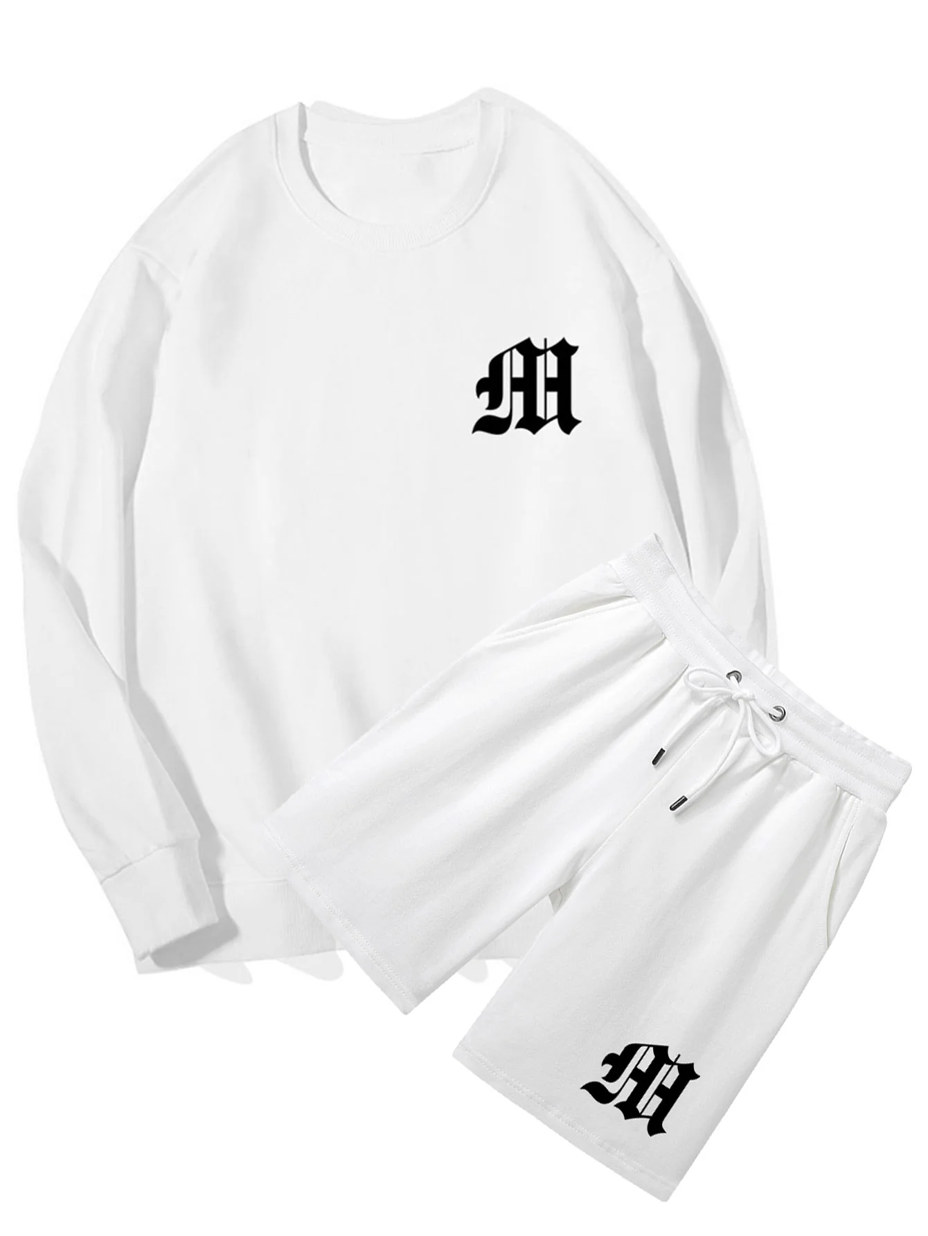 Buchstaben Druck Rundhals Sweatshirt & Shorts - Image 3