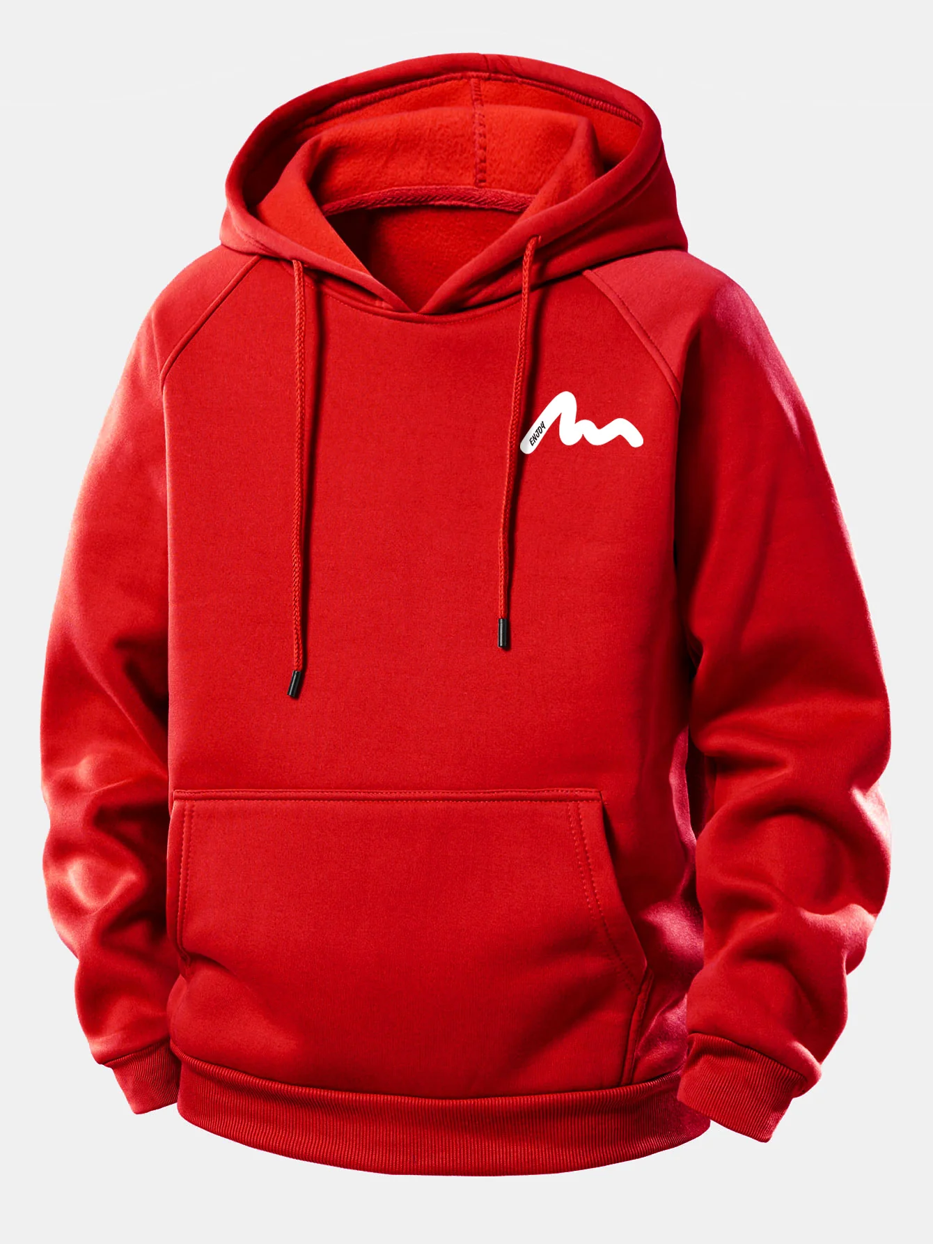 Letter Print Drawstring Hoodie - Image 13