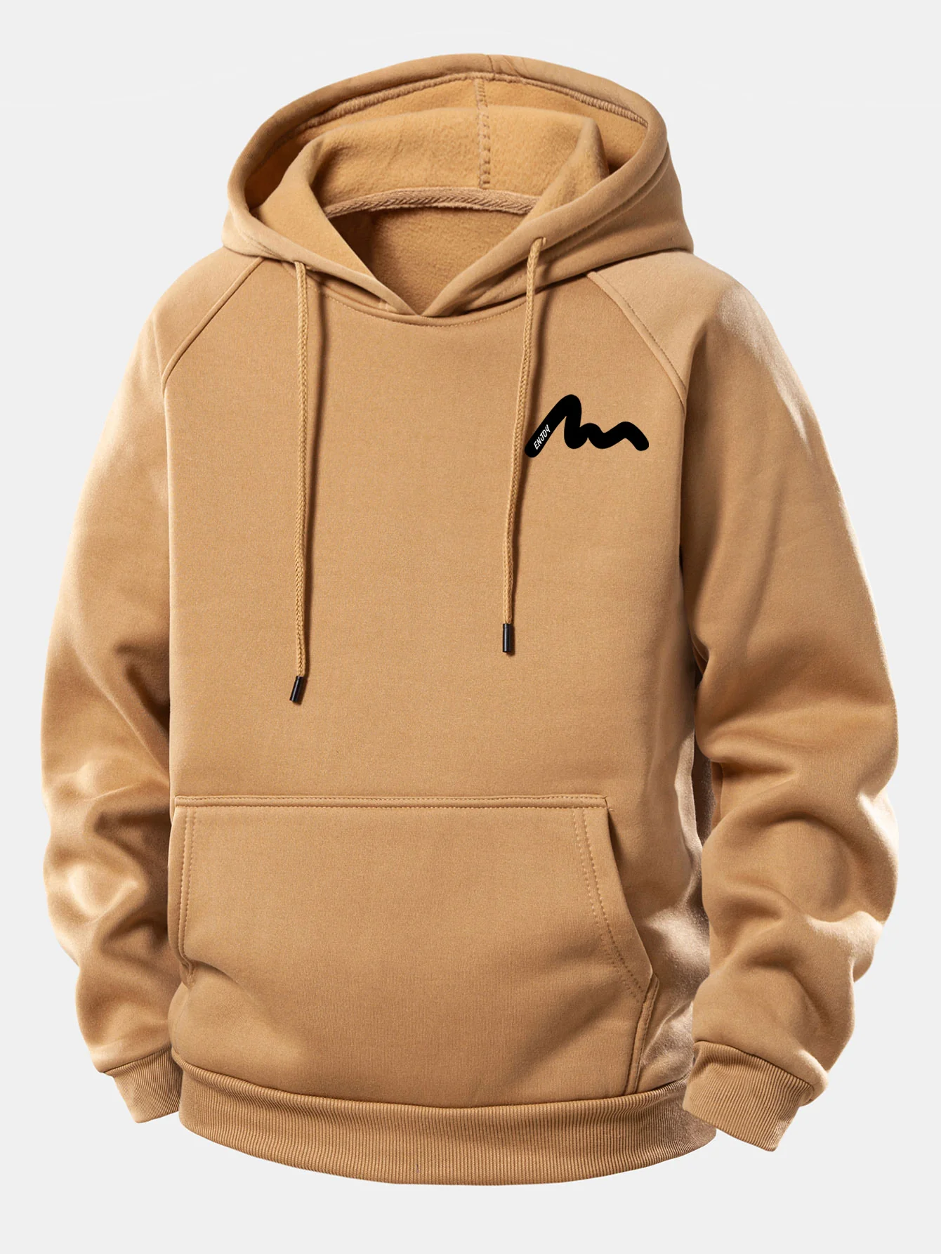 Letter Print Drawstring Hoodie - Image 5