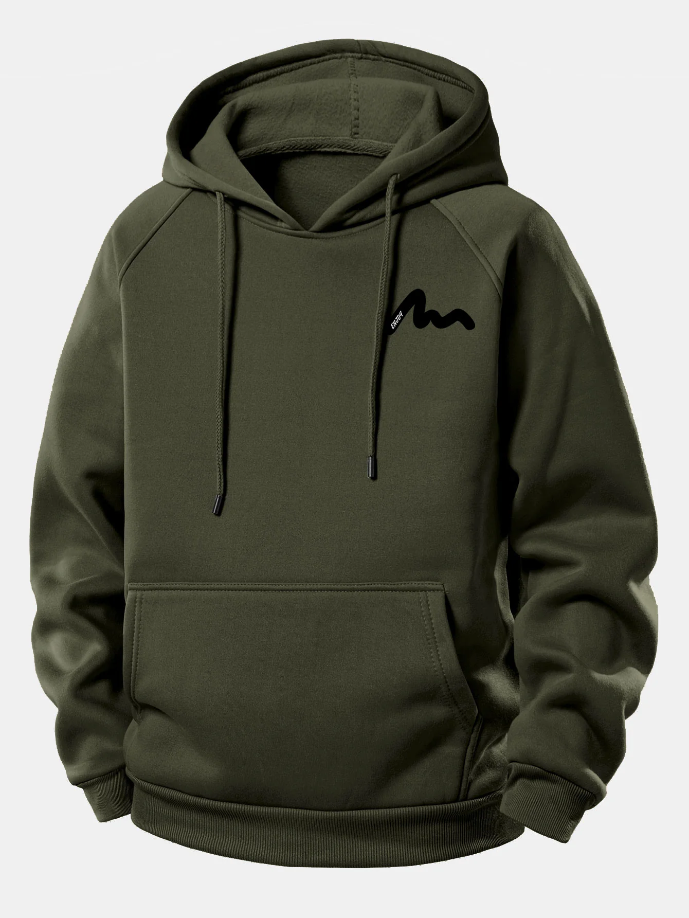 Letter Print Drawstring Hoodie - Image 7