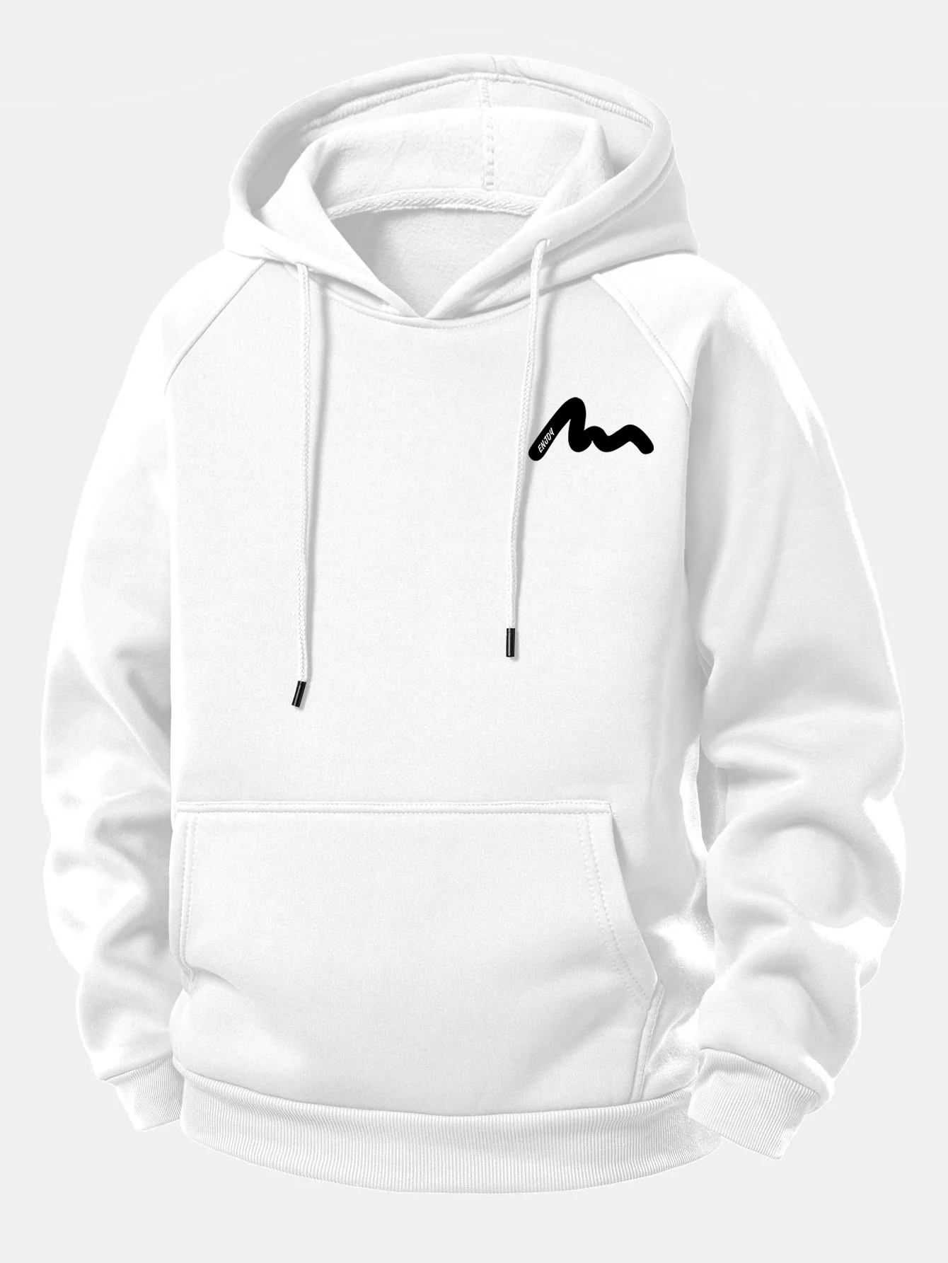Letter Print Drawstring Hoodie - Image 8