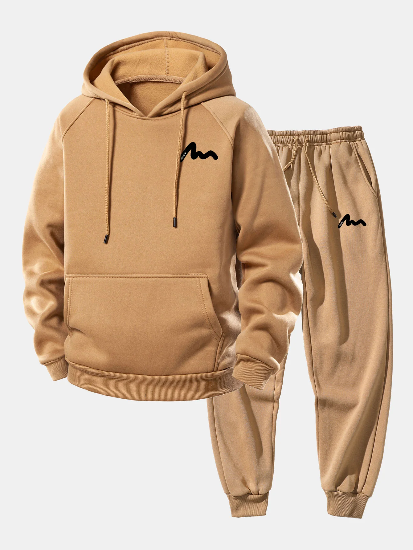 Letter Print Drawstring Hoodie & Letter Print Jogger Pants - Image 5