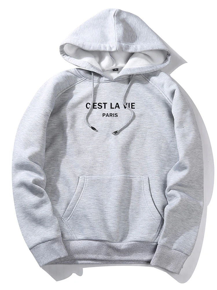 Buchstaben Druck Känguru Tasche Hoodie - Image 3