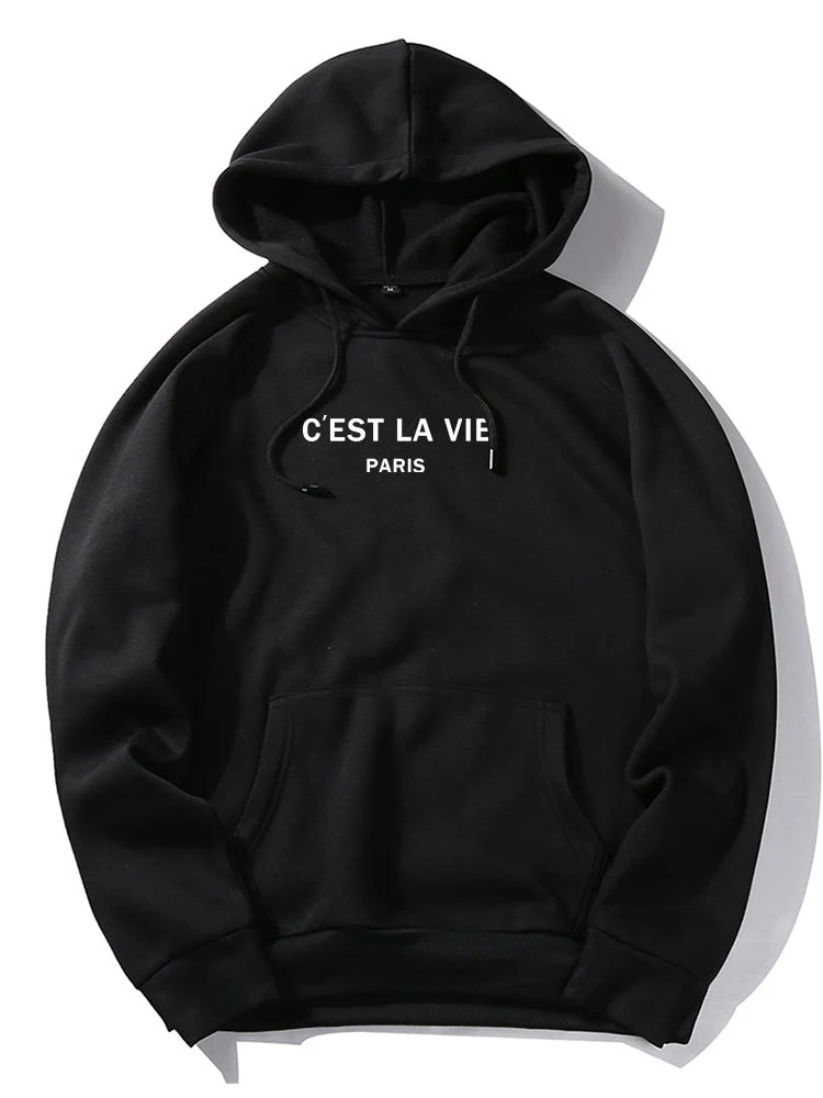 Buchstaben Druck Känguru Tasche Hoodie - Image 4