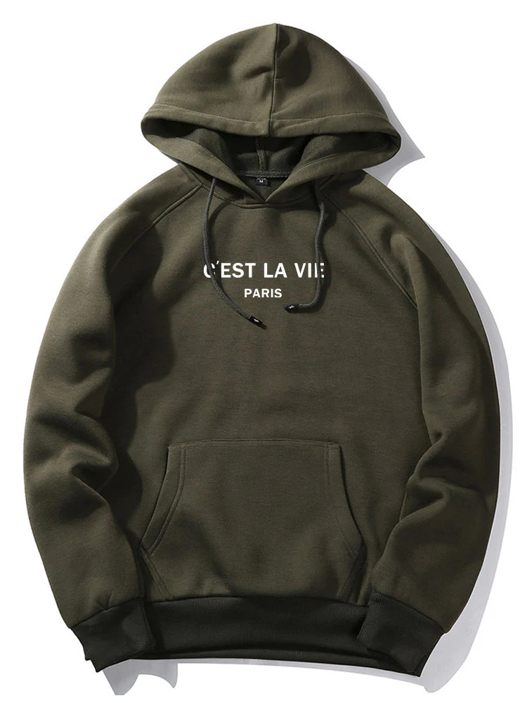 Buchstaben Druck Känguru Tasche Hoodie - Image 7