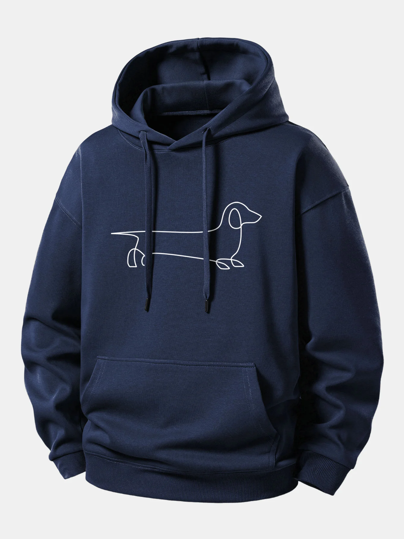 Line Dachshund Print Relax Fit Hoodie - Image 2