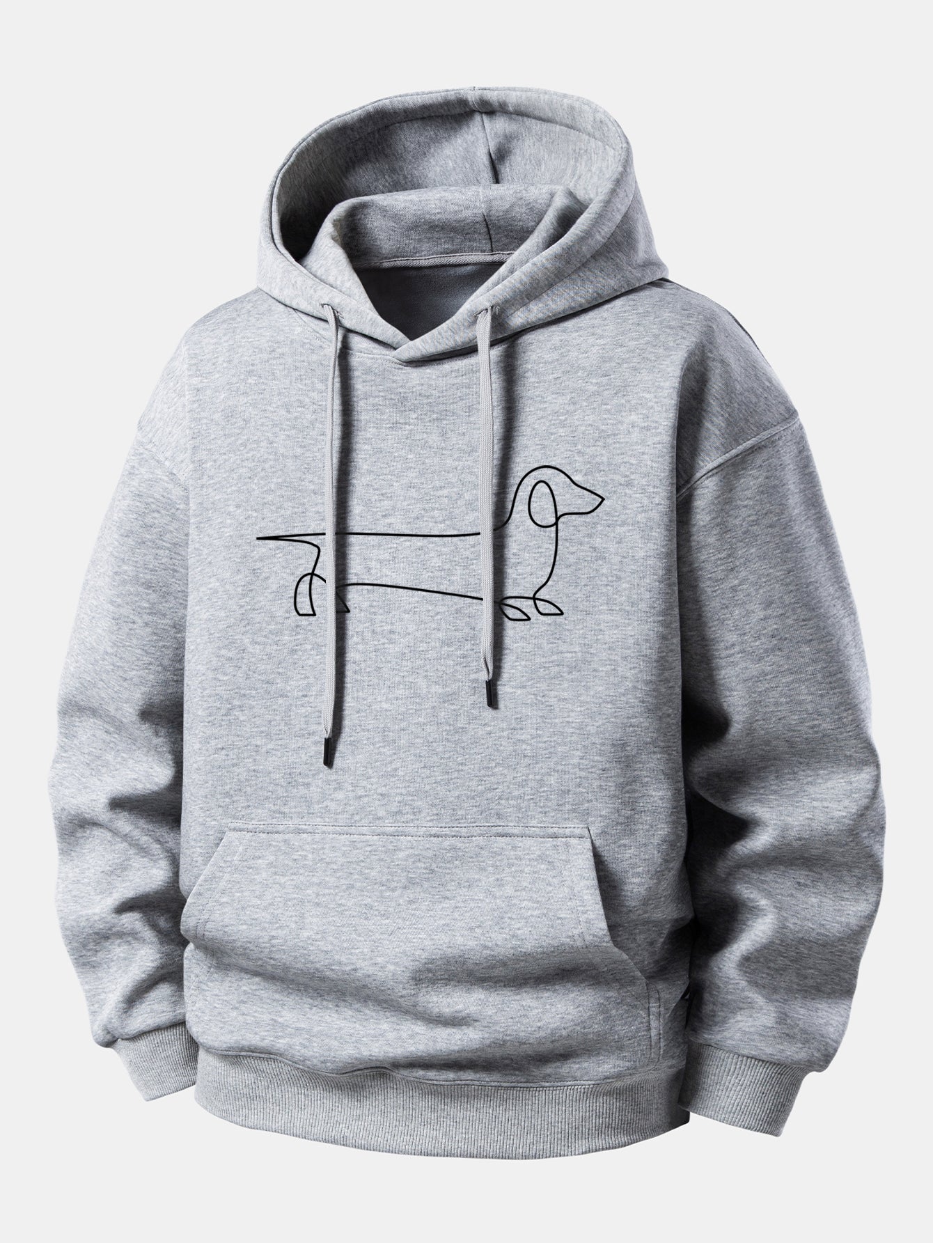 Line Dachshund Print Relax Fit Hoodie - Image 8