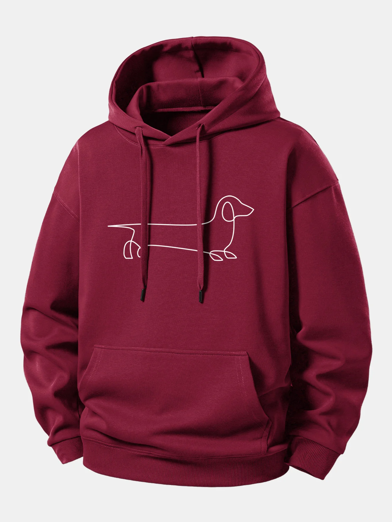 Line Dachshund Print Relax Fit Hoodie - Image 9