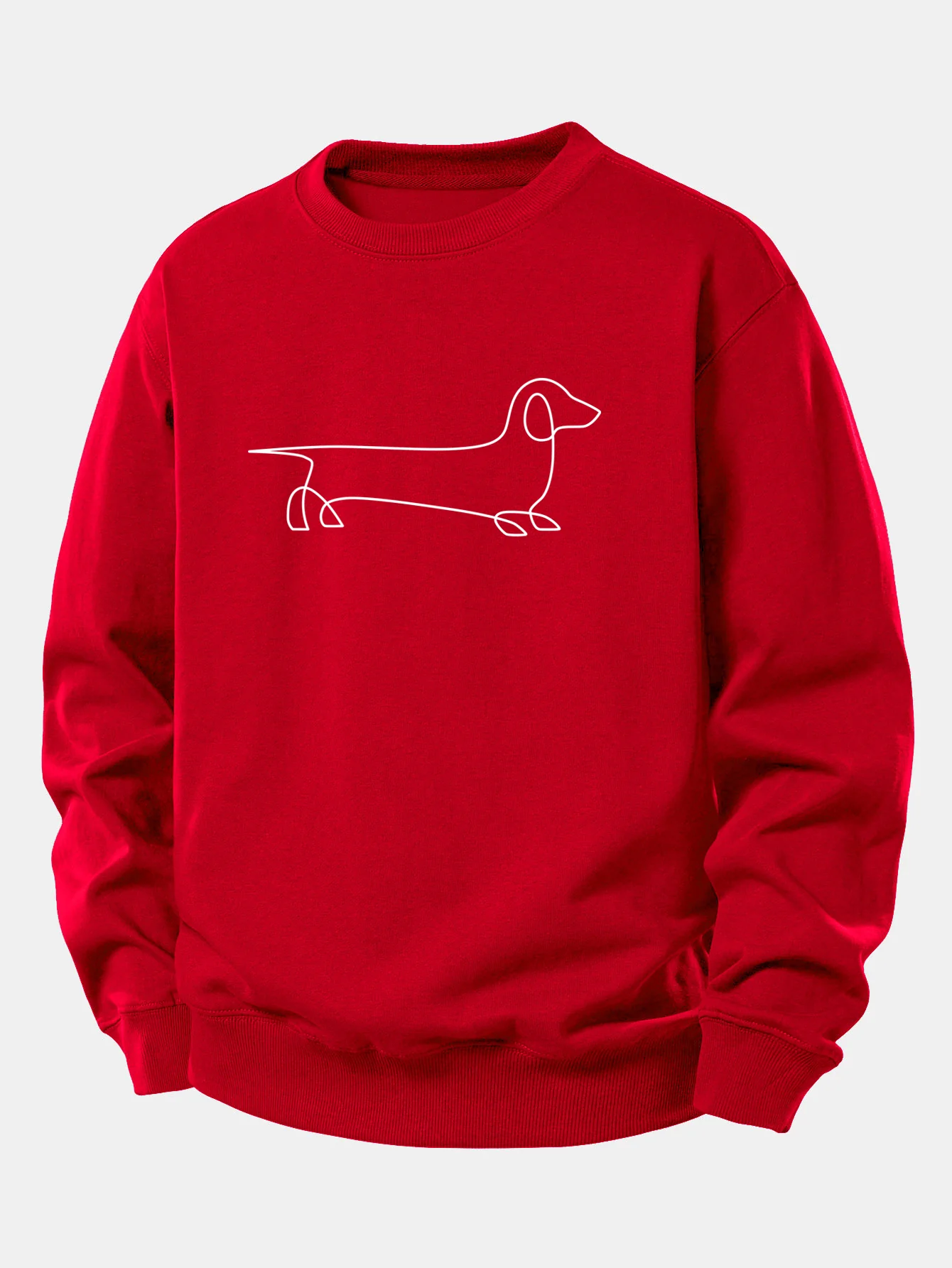 Line Dachshund Print Relax Fit Sweatshirt - Image 10
