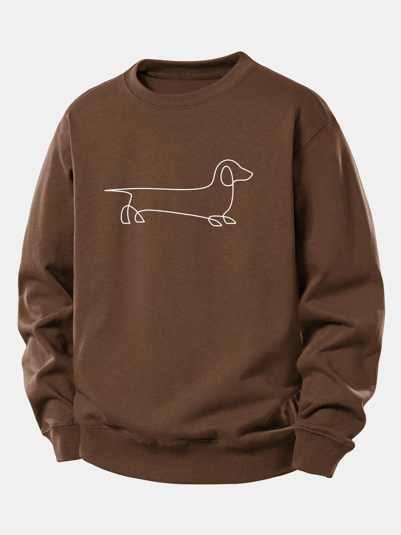 Line Dachshund Print Relax Fit Sweatshirt - Image 4