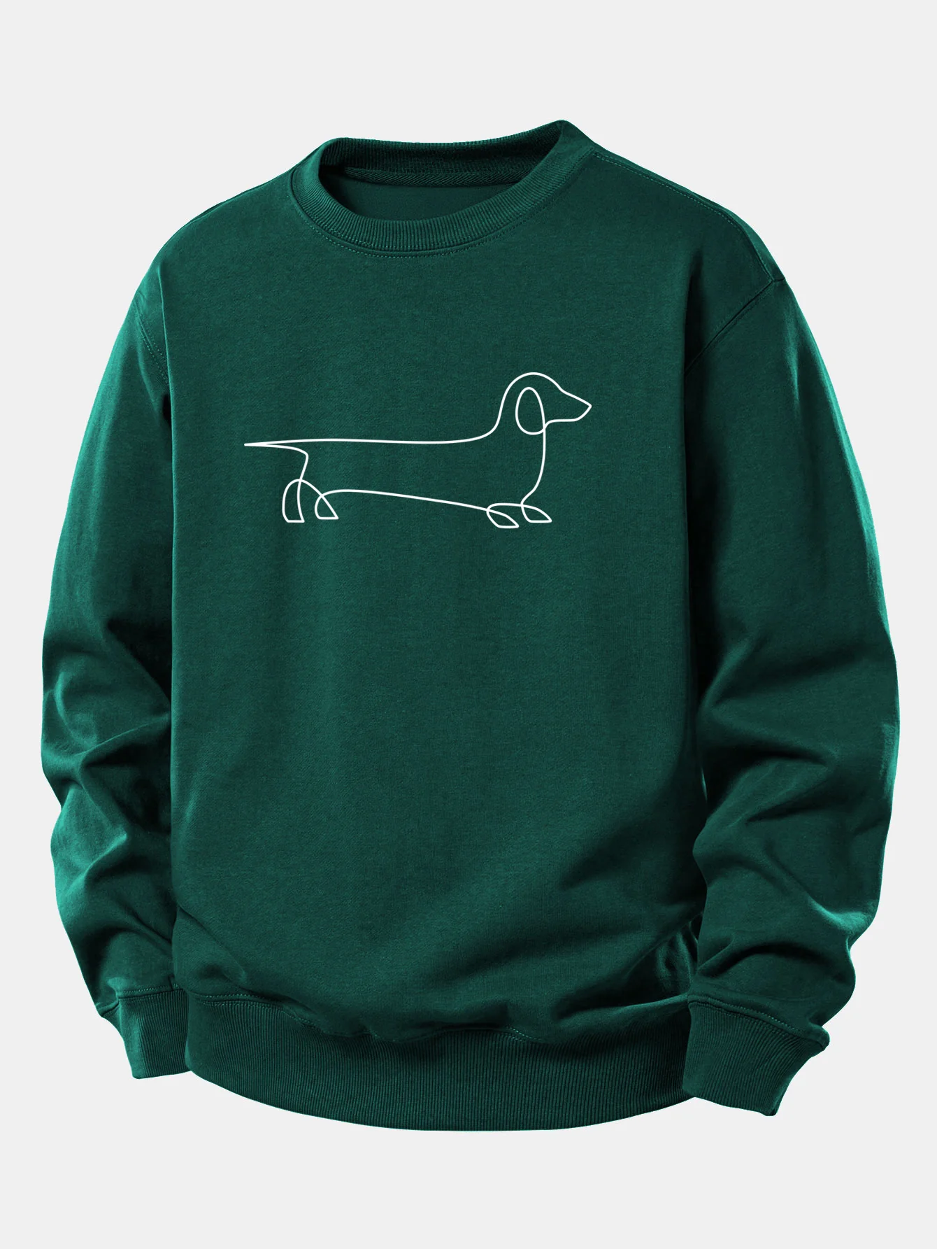 Line Dachshund Print Relax Fit Sweatshirt - Image 5