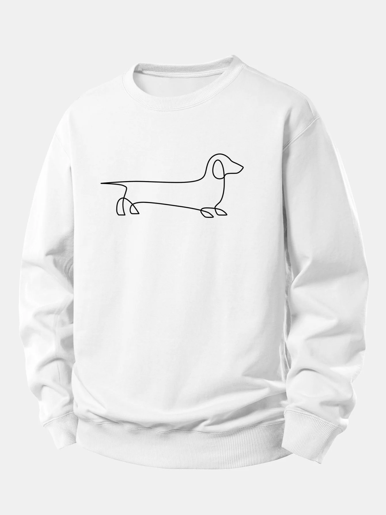 Line Dachshund Print Relax Fit Sweatshirt - Image 6