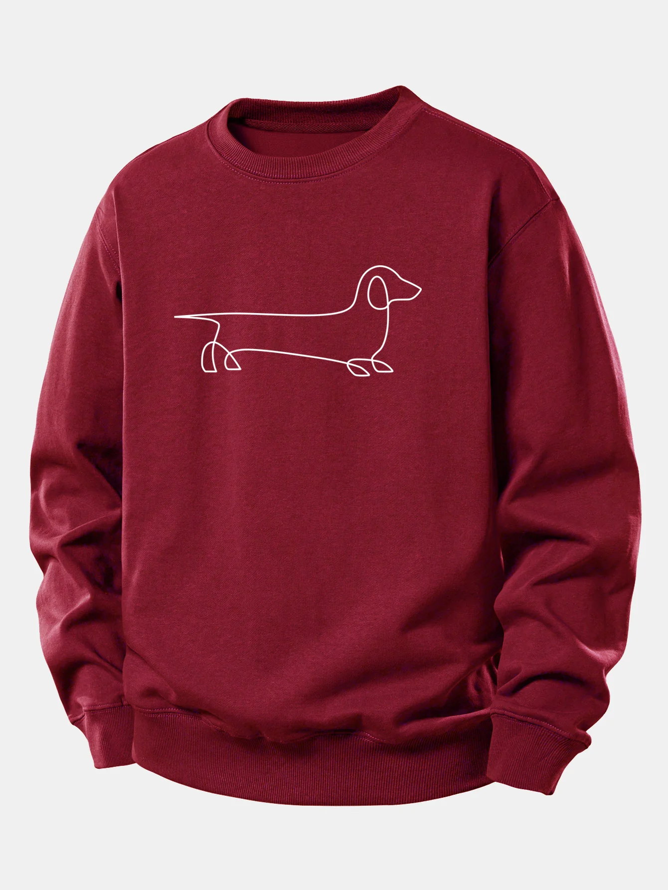 Line Dachshund Print Relax Fit Sweatshirt - Image 9