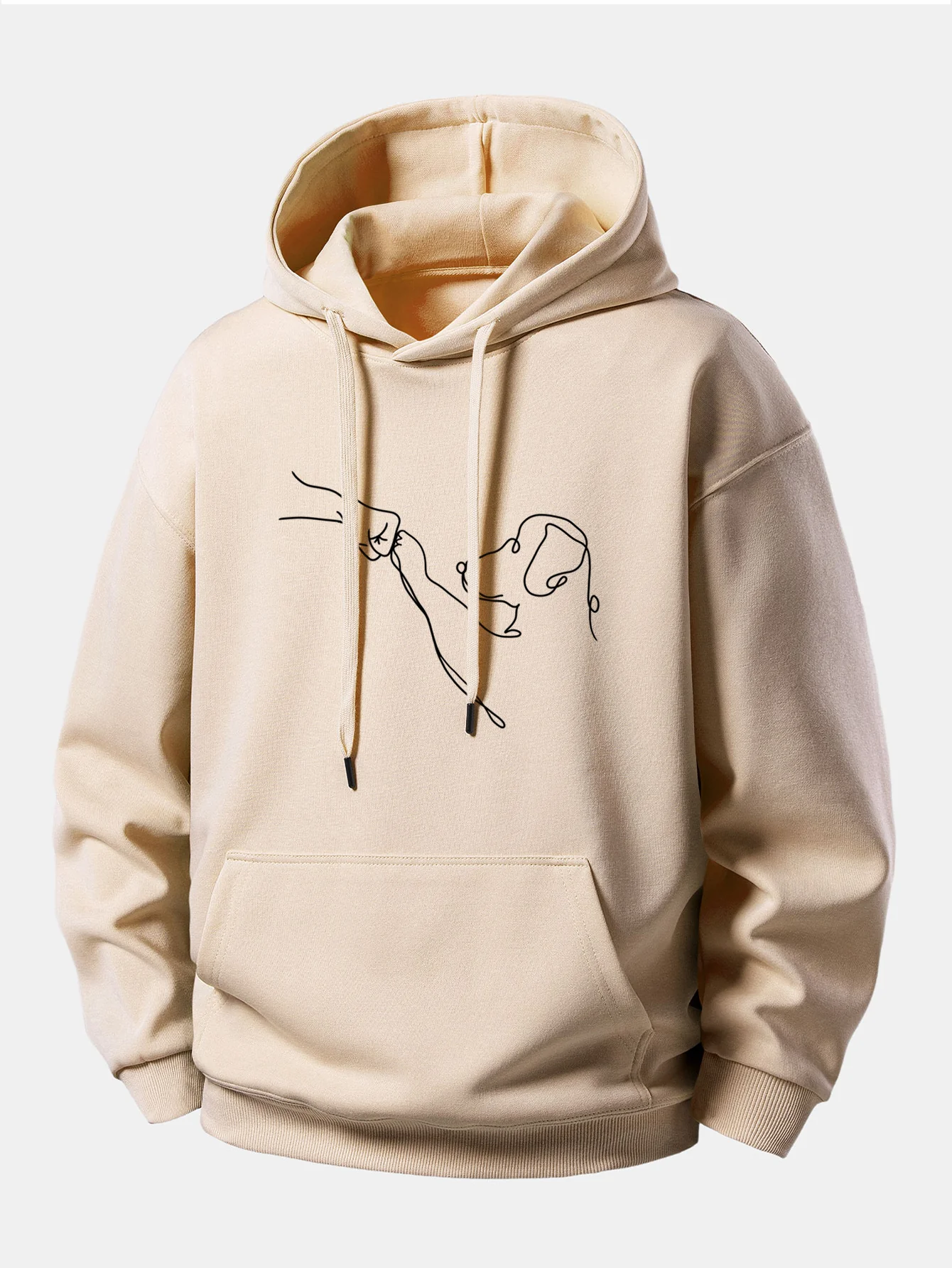 Line Dog Print Relax Fit Hoodie - Image 2