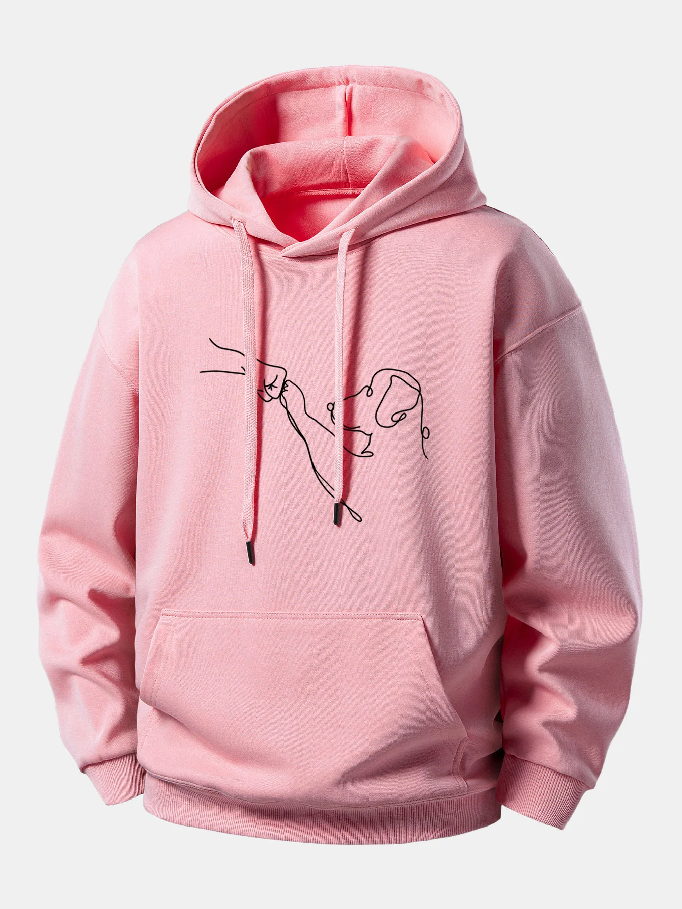 Line Dog Print Relax Fit Hoodie - Image 3