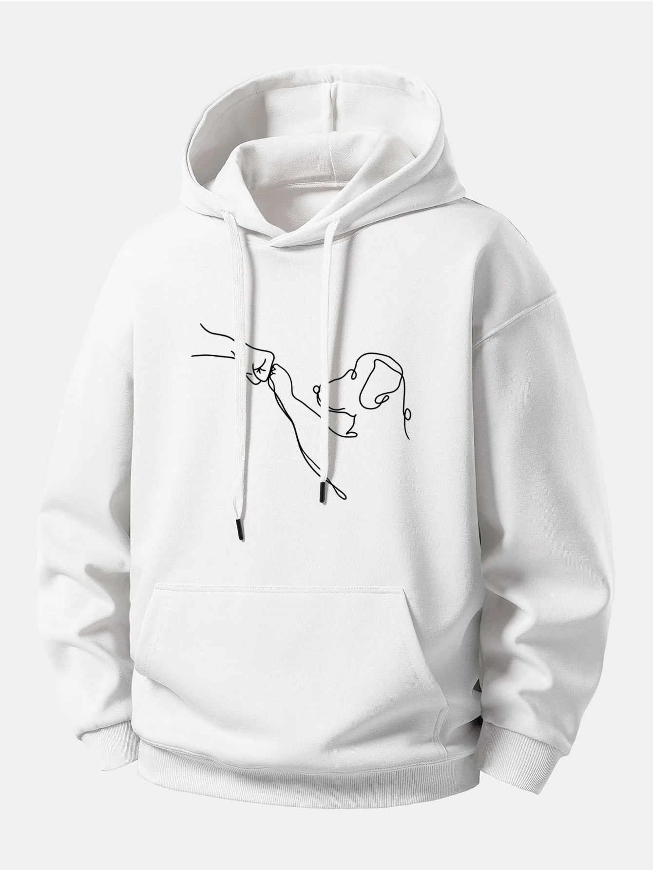 Line Dog Print Relax Fit Hoodie - Image 4