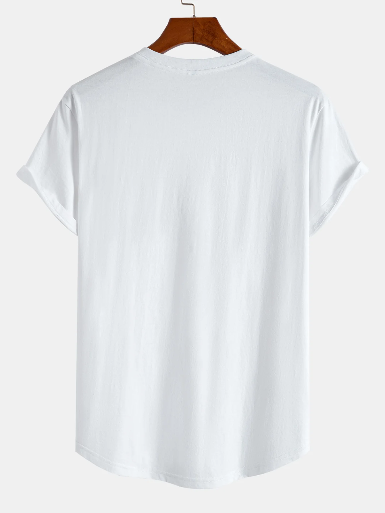 Linienförmiger Bärenabdruck Baumwoll-T-Shirt mit Bogen-Saum - Image 2