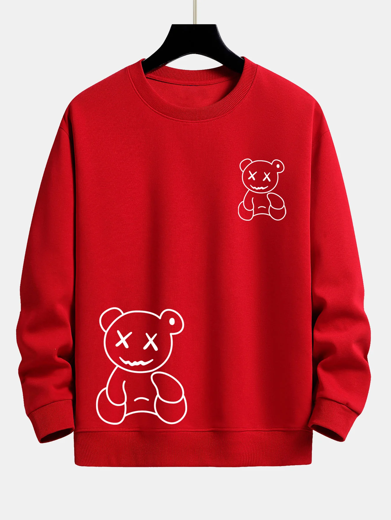Linienförmiger Bärenabdruck Relaxed Fit Sweatshirt - Image 10