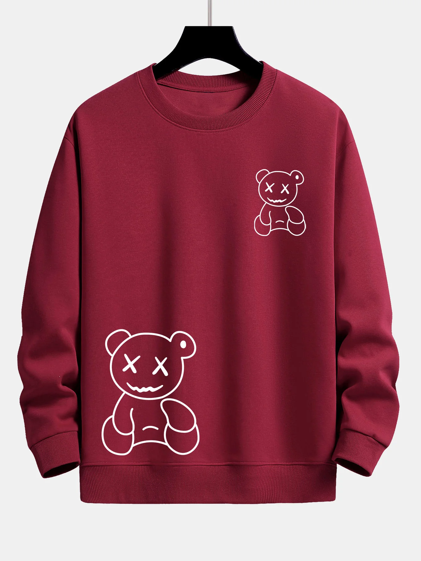 Linienförmiger Bärenabdruck Relaxed Fit Sweatshirt - Image 11