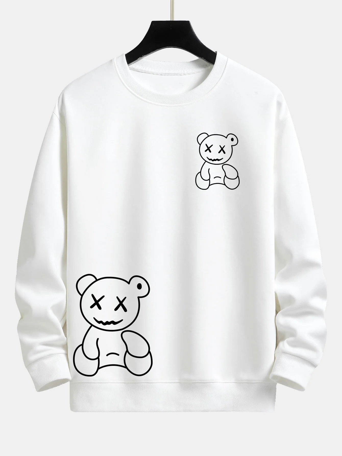 Linienförmiger Bärenabdruck Relaxed Fit Sweatshirt - Image 2