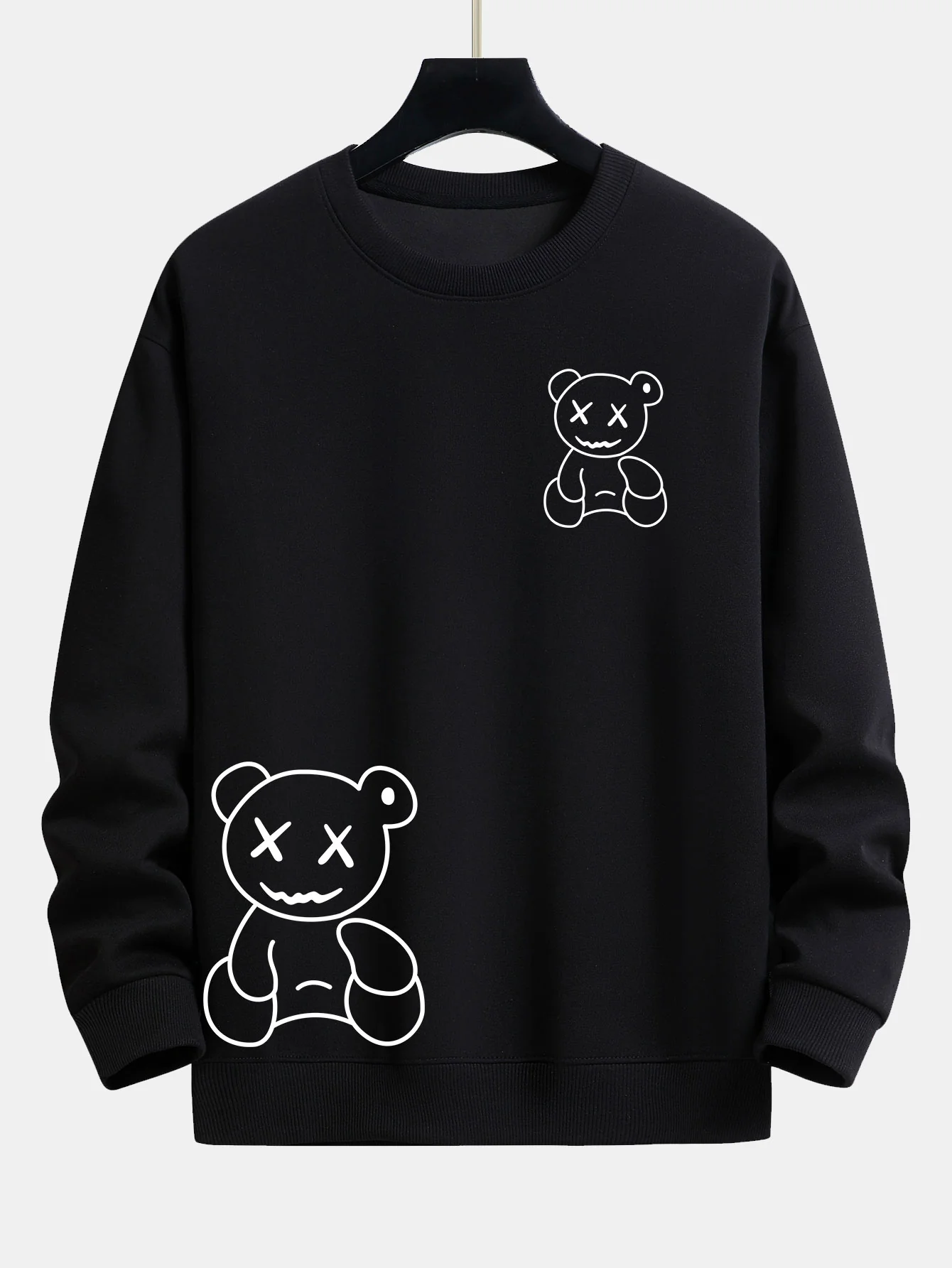 Linienförmiger Bärenabdruck Relaxed Fit Sweatshirt - Image 3