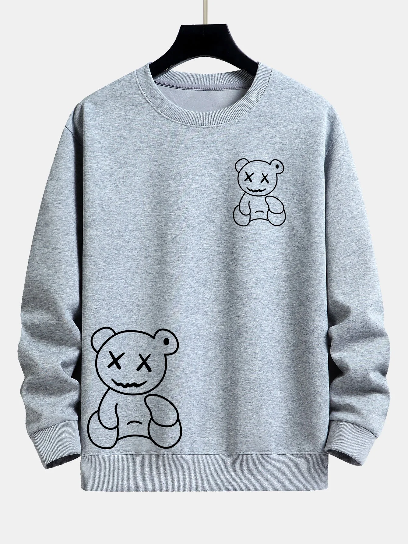 Linienförmiger Bärenabdruck Relaxed Fit Sweatshirt - Image 5