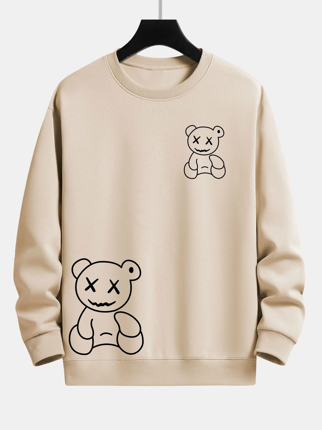 Linienförmiger Bärenabdruck Relaxed Fit Sweatshirt - Image 6