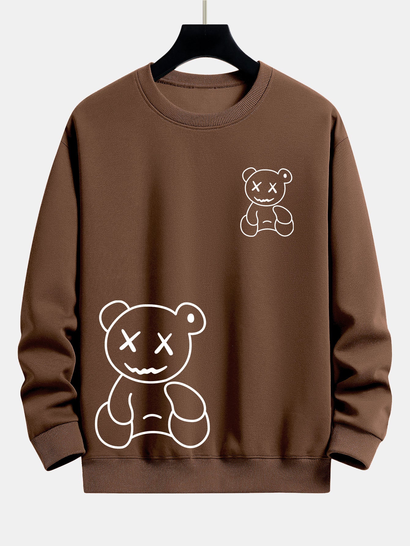 Linienförmiger Bärenabdruck Relaxed Fit Sweatshirt - Image 8