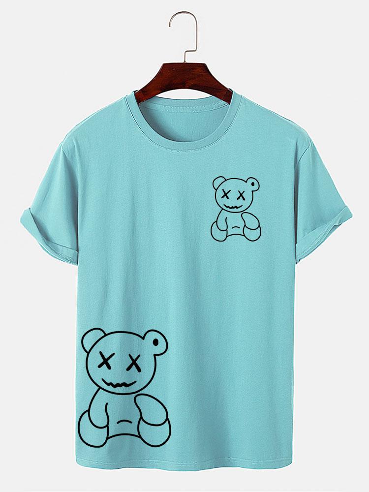Linienförmiger Bärenabdruck T-Shirt - Image 10