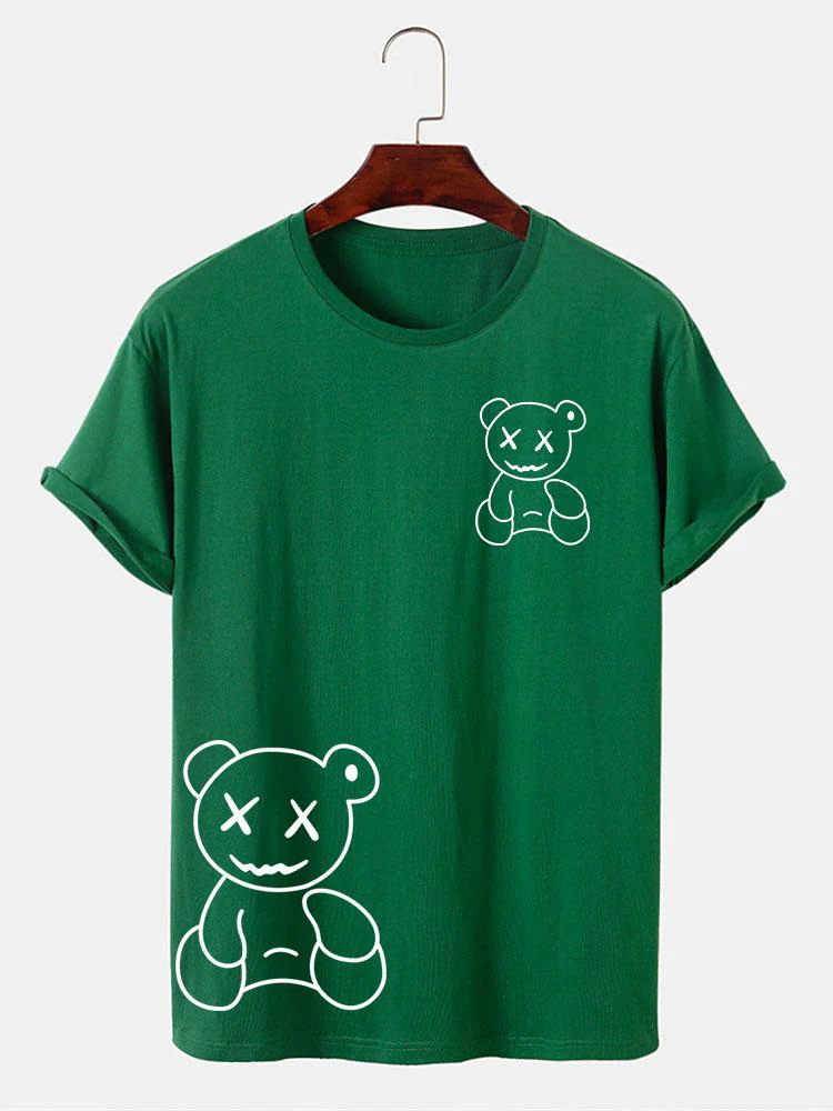 Linienförmiger Bärenabdruck T-Shirt - Image 11