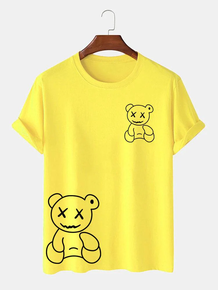 Linienförmiger Bärenabdruck T-Shirt - Image 12