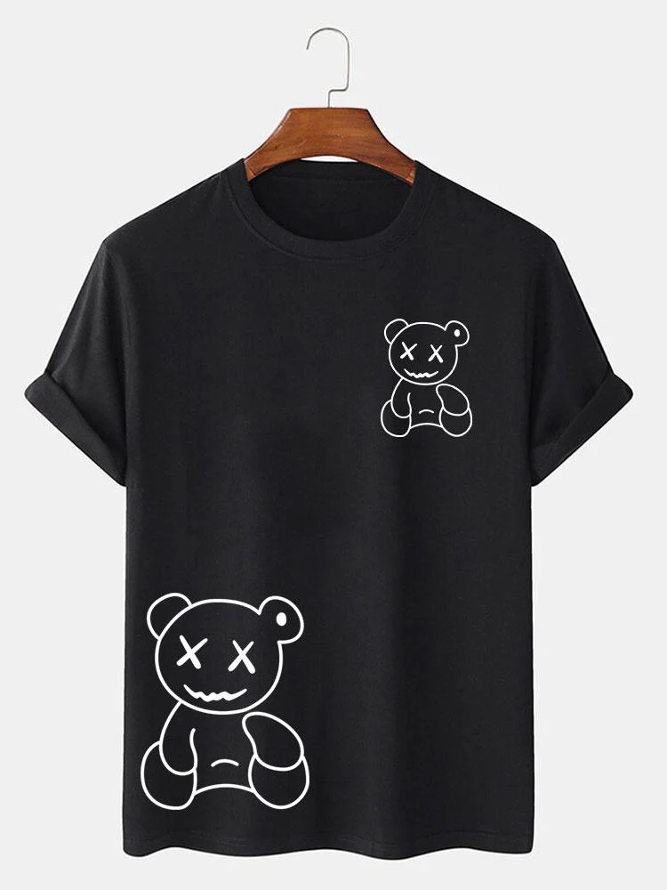 Linienförmiger Bärenabdruck T-Shirt - Image 2