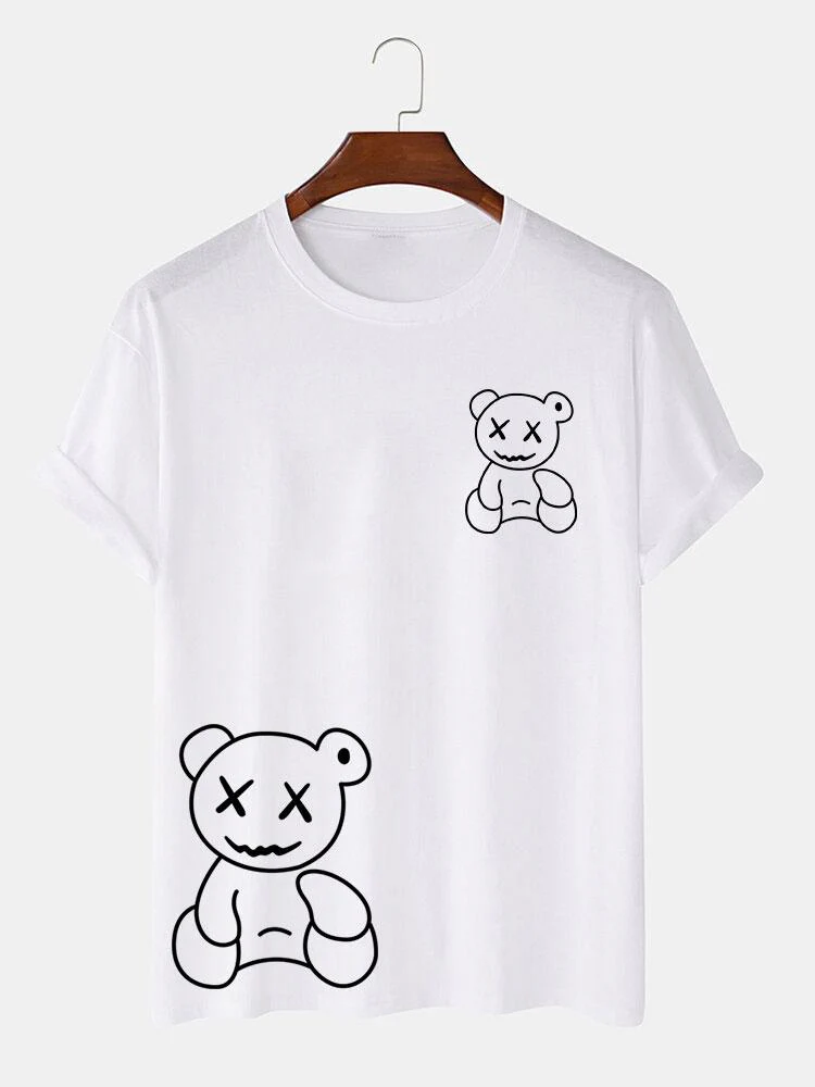 Linienförmiger Bärenabdruck T-Shirt - Image 3