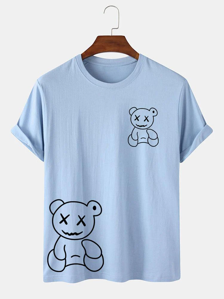 Linienförmiger Bärenabdruck T-Shirt - Image 6