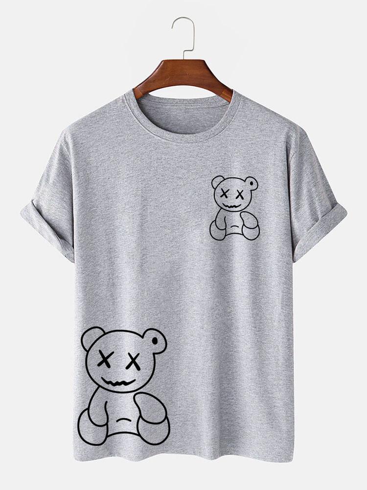 Linienförmiger Bärenabdruck T-Shirt - Image 7