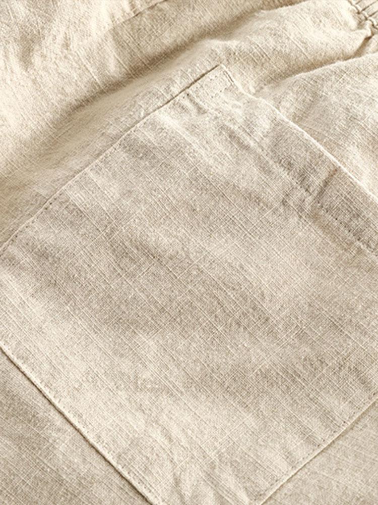 Leinen-Baumwoll-Mix Shorts mit Kordelzug - Image 10