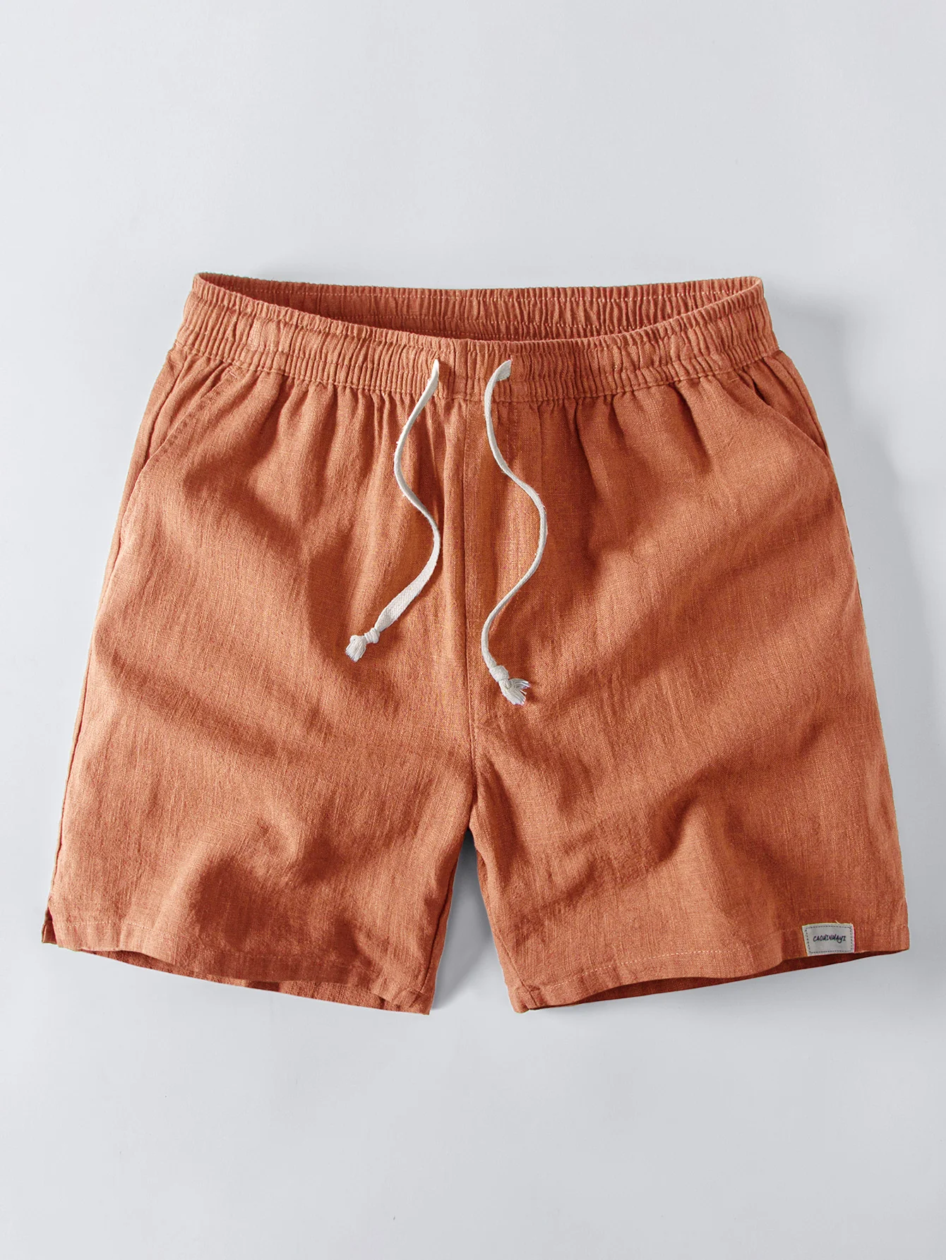 Linen Blend Drawstring 7" Shorts - Image 11
