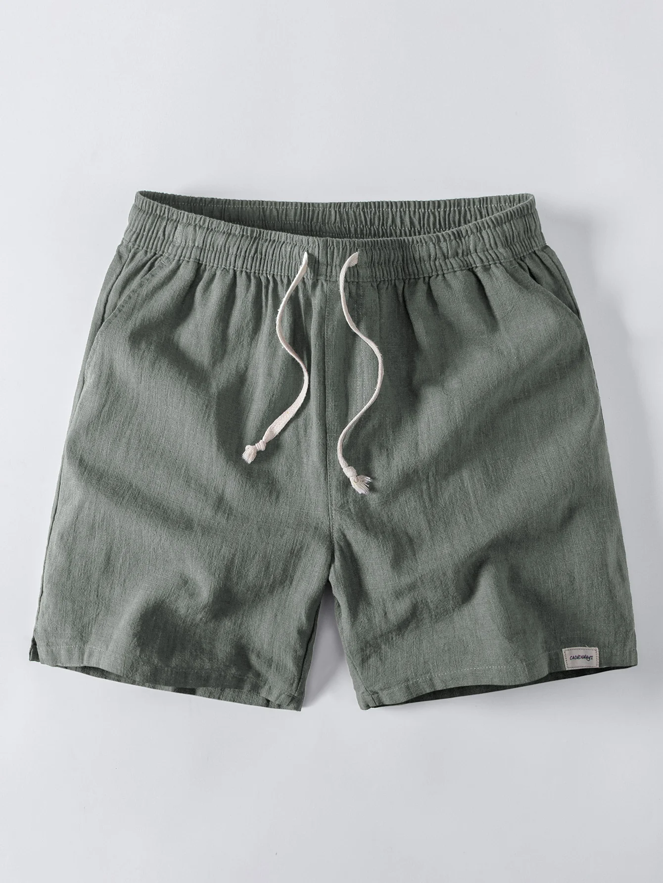 Linen Blend Drawstring 7" Shorts - Image 9