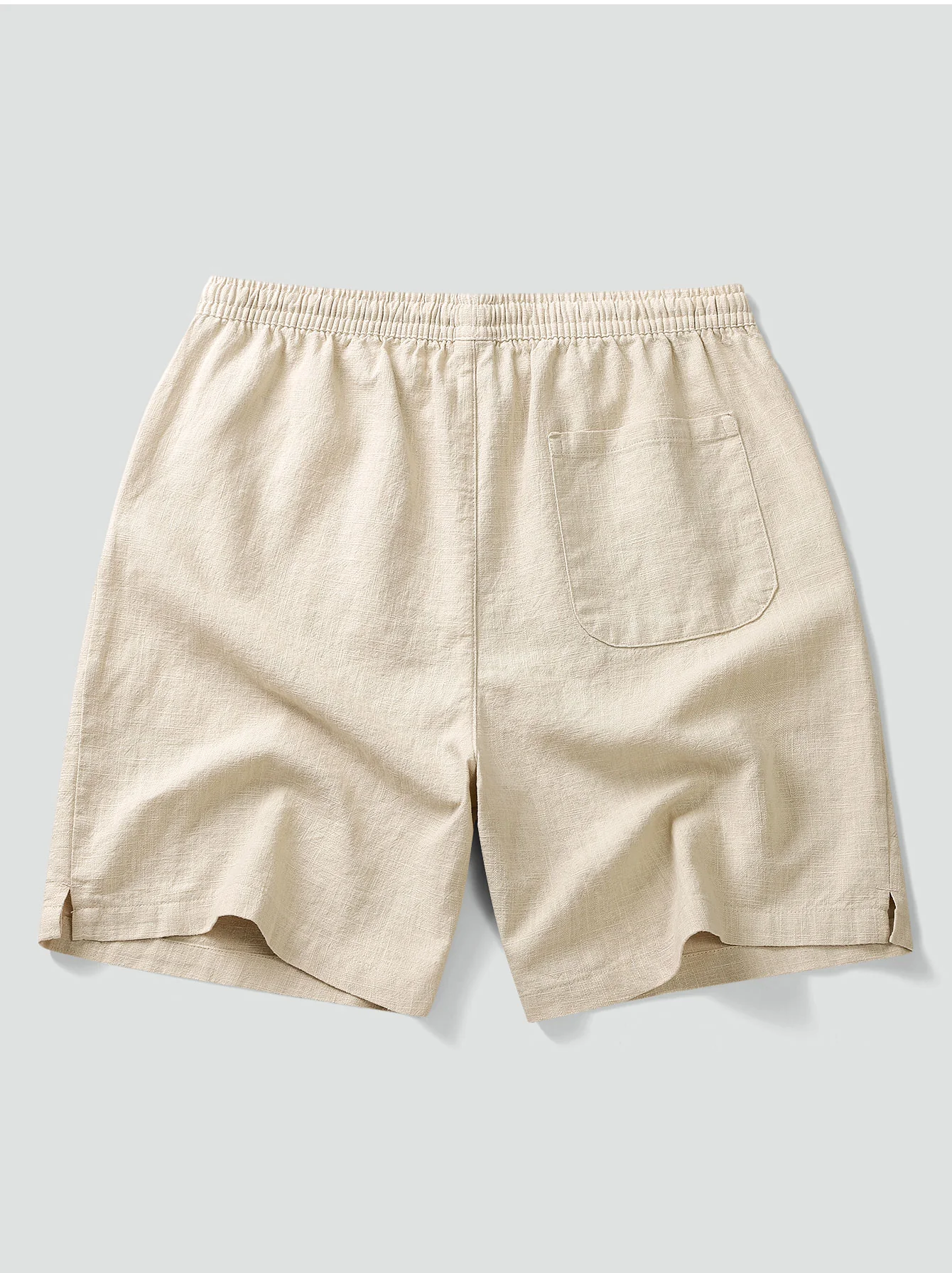 Linen Cotton Blend Drawstring Shorts - Image 2