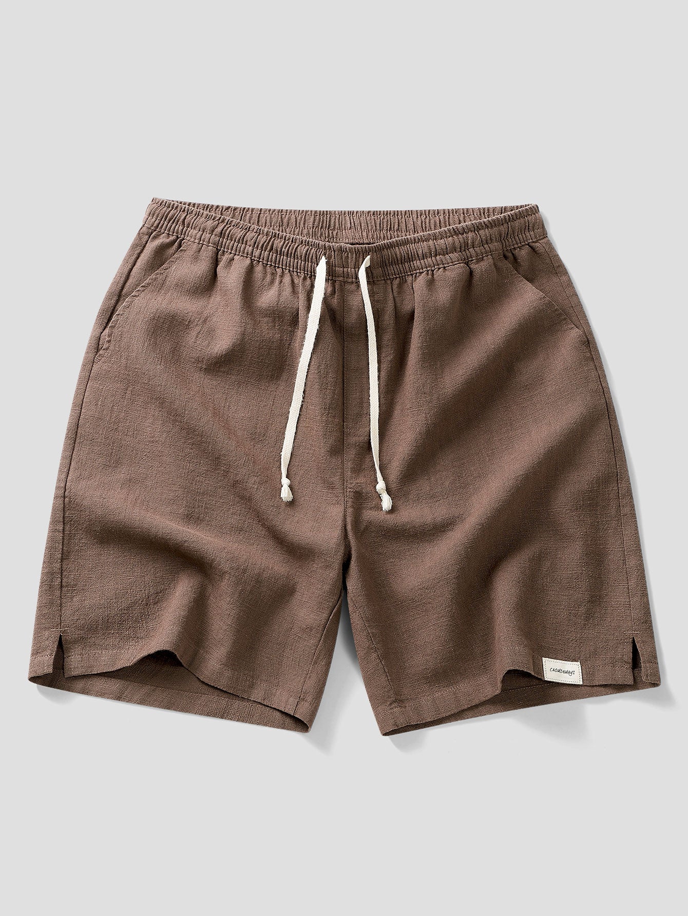 Linen Cotton Blend Drawstring Shorts - Image 3