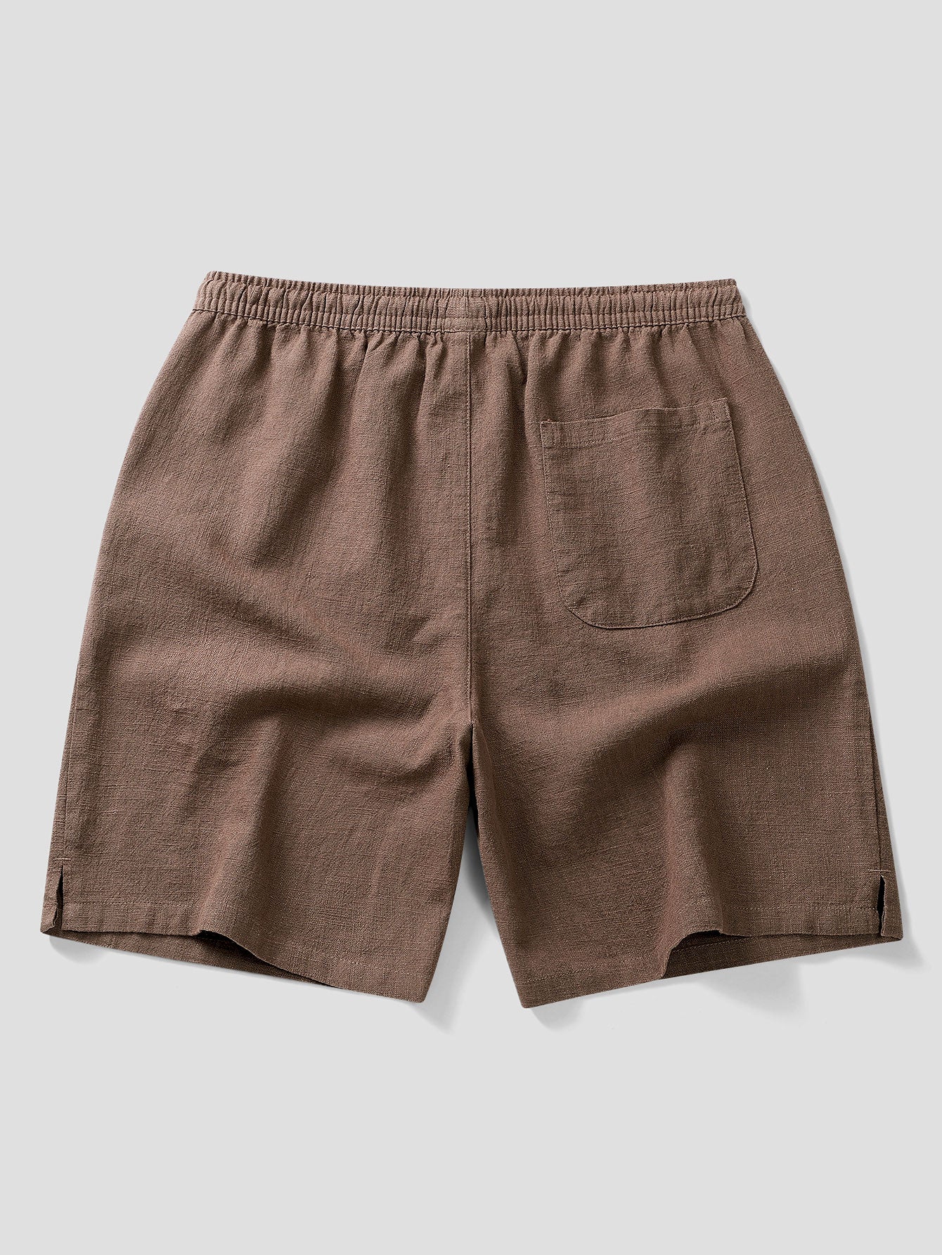 Linen Cotton Blend Drawstring Shorts - Image 4