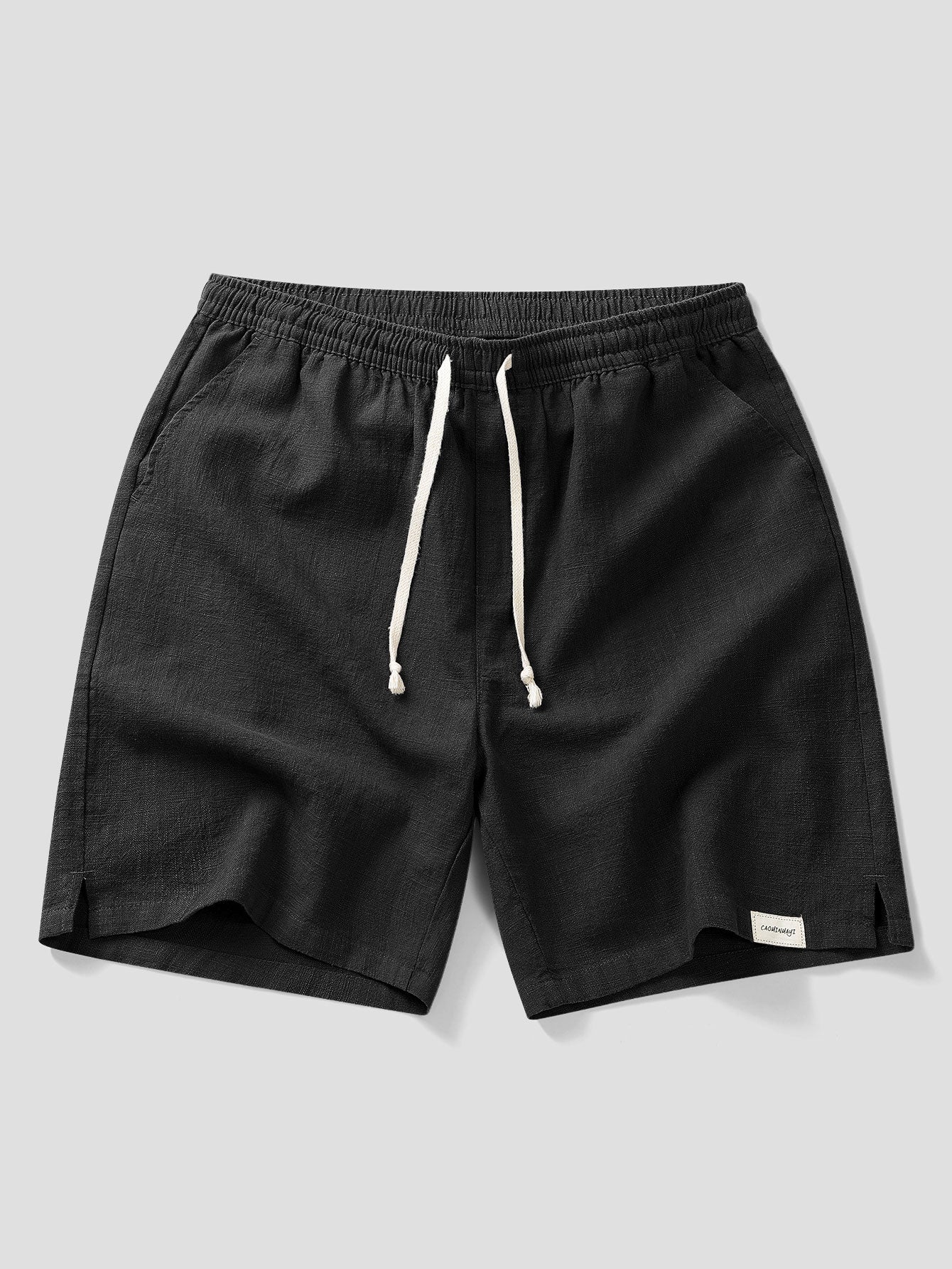 Linen Cotton Blend Drawstring Shorts - Image 5