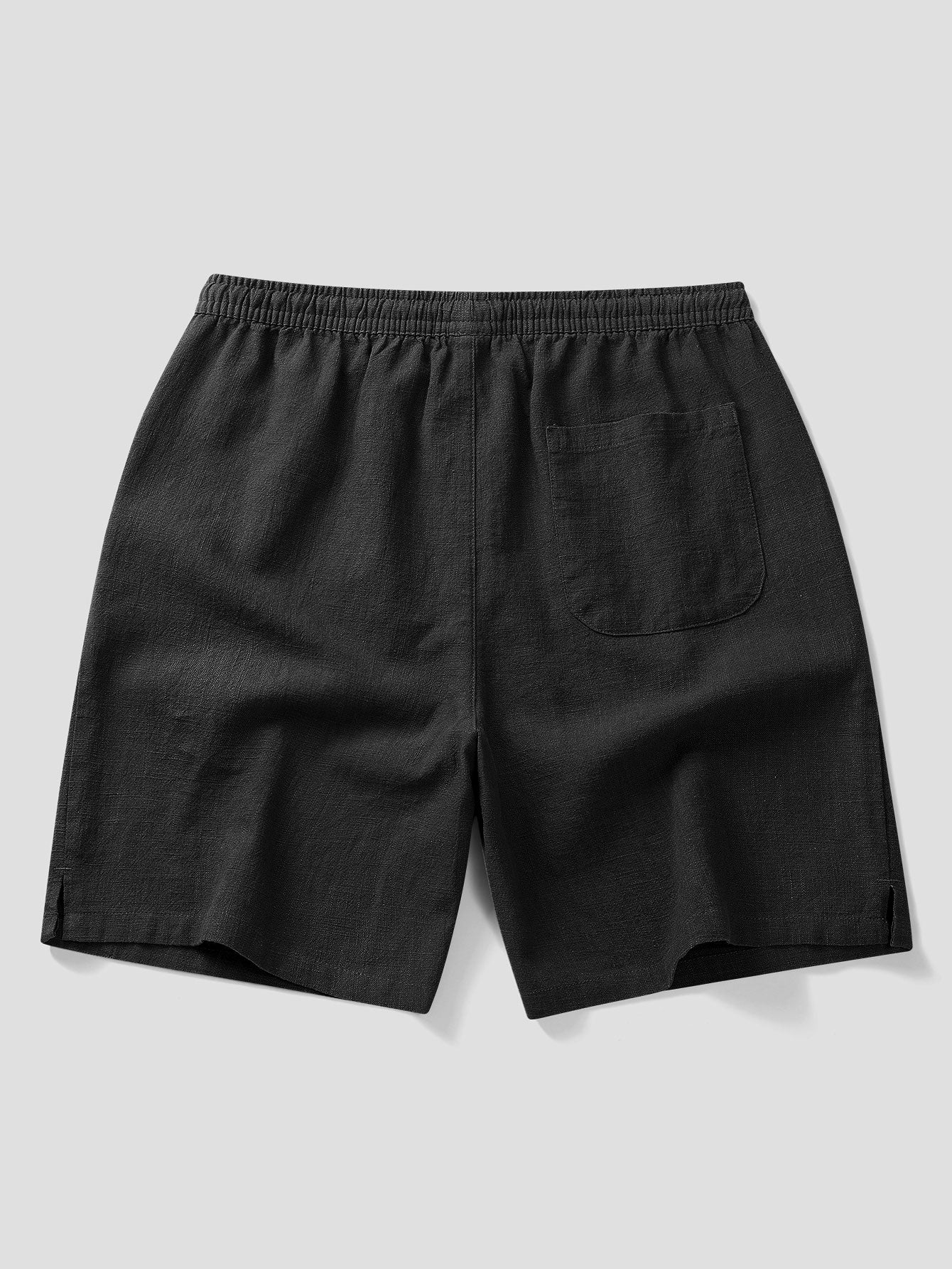Linen Cotton Blend Drawstring Shorts - Image 6