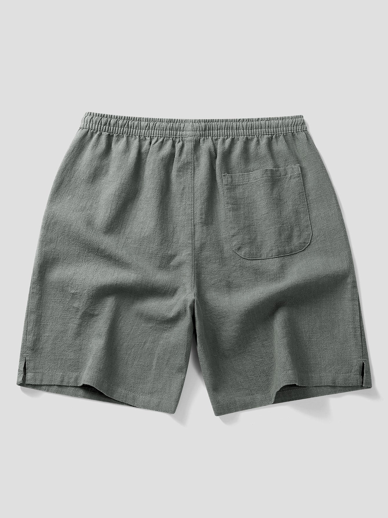 Linen Cotton Blend Drawstring Shorts - Image 8